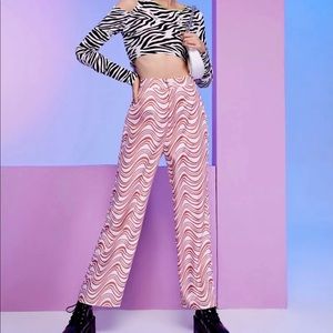 Wave Y2K stripe print pants
